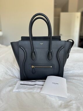 CELINE Luggage Micro Bag - Black Smooth Calfskin